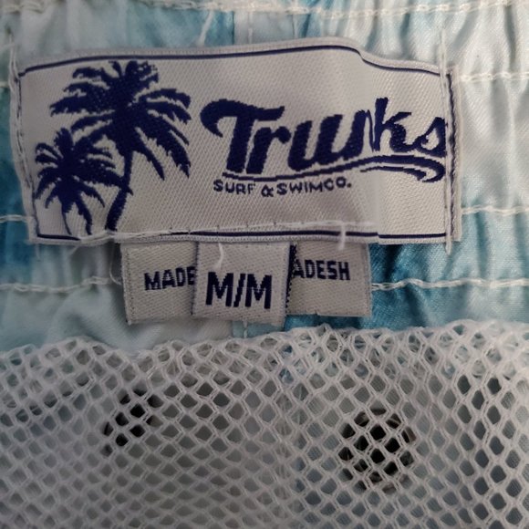 Trunks Surf & Swim Co. Sano Short Blue Tie Dye Print Swim Trunks, M - Picture 6 of 6